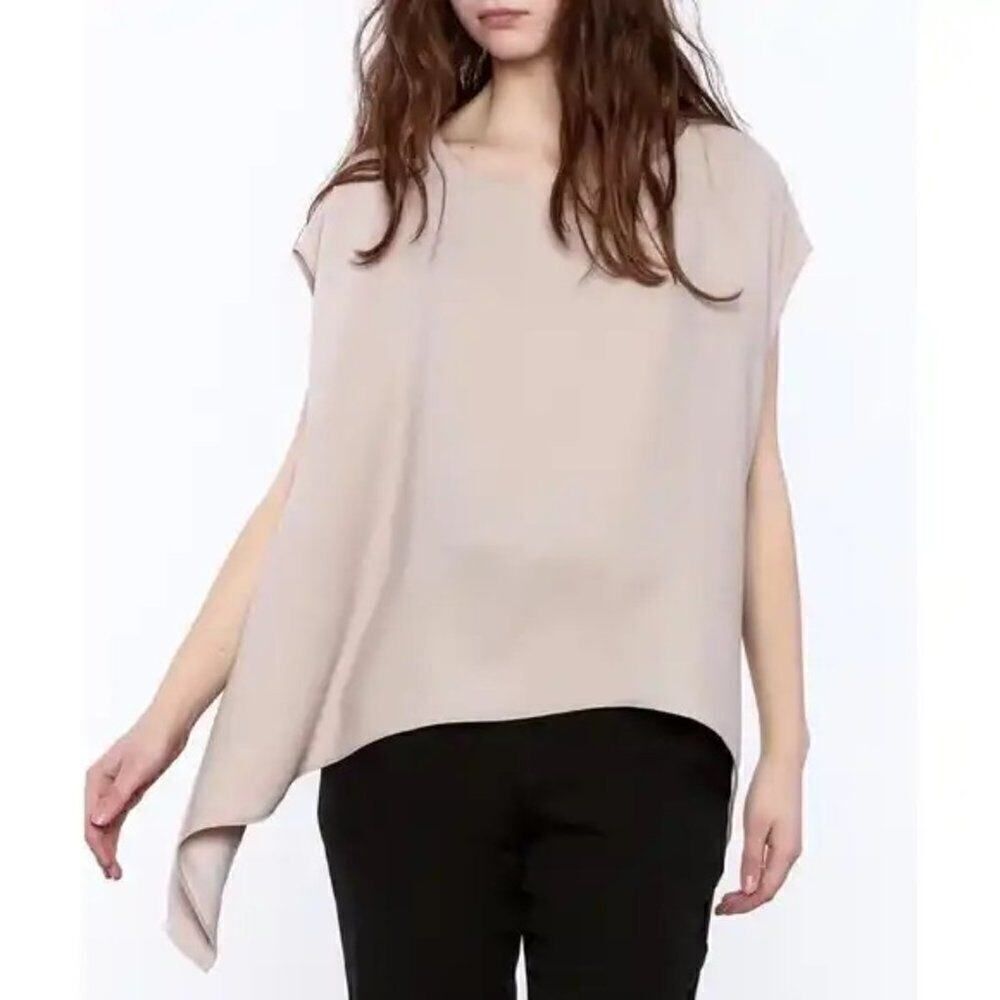 IRO Women's Lara Cape Swing Top Blouse Pink Sand Size 38/6